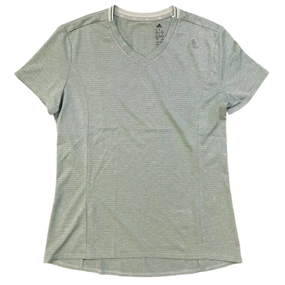 ADIDAS Mint Green V-Neck Climalite Performance Top Sz Medium